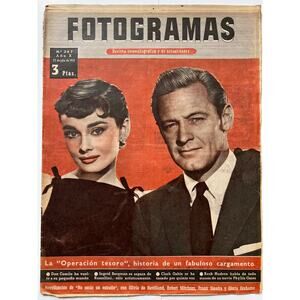 RARE 1955 Spanish William Holden Audrey Hepburn Magazine Breakfast at Tiffany's